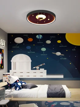LED tavan ışık astronot ay karartma duvar lambası duvar lambası yatak odası oturma odası çalışma çocuk odası Villa daire dekorasyon