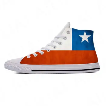 Yaz Şili Bayrağı Şili Vatansever Serin Komik rahat ayakkabılar Hafif Nefes Erkekler Kadınlar Yüksek Top Sneakers Sıcak spor salonu ayakkabısı
