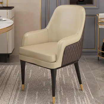Tasarımcı ergonomik sandalye Minimalist Rahatlatıcı İskandinav Modern Yemek Sandalyesi Deri Cadeiras De Jantar Kütüphane Mobilya Mzy