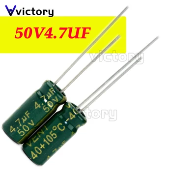50 ADET 50V4. 7UF 5 * 11mm ıgmopnrq Alüminyum elektrolitik kondansatör yüksek sık düşük empedans 5x11mm