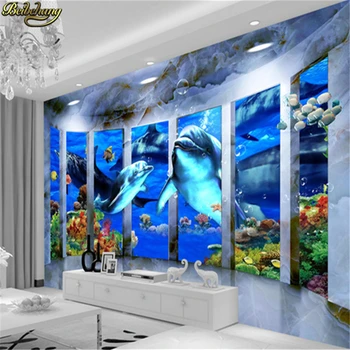 beibehang Özel fotoğraf duvar kağıdı 3D stereoskopik sualtı deniz oturma odası TV arka plan duvar duvar kağıdı papel de parede 3d