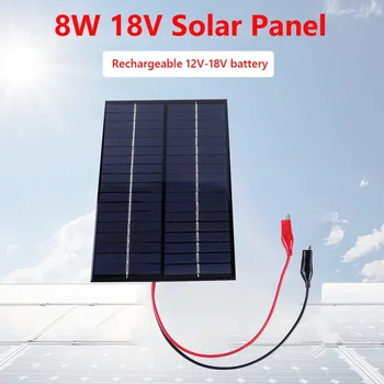 Su geçirmez güneş panelı 8W 18V Polikristal Kurulu Açık Taşınabilir DIY Güneş Pilleri Şarj Cihazı 200x130mm 12V-18V Pil