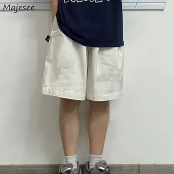 Geniş Bacak Şort Kadın S-4XL Baggy Basit Unisex İpli Tüm Maç Japon Tarzı Yaz Saf Rahat Harajuku Yaz Popüler