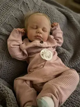NPK 19 inç Yenidoğan Bebek Bebek El Yapımı Gerçekçi Reborn Uyku Loulou Yumuşak Dokunmatik Sevimli Bebek 3D Boyalı Cilt Görünür Damarlar